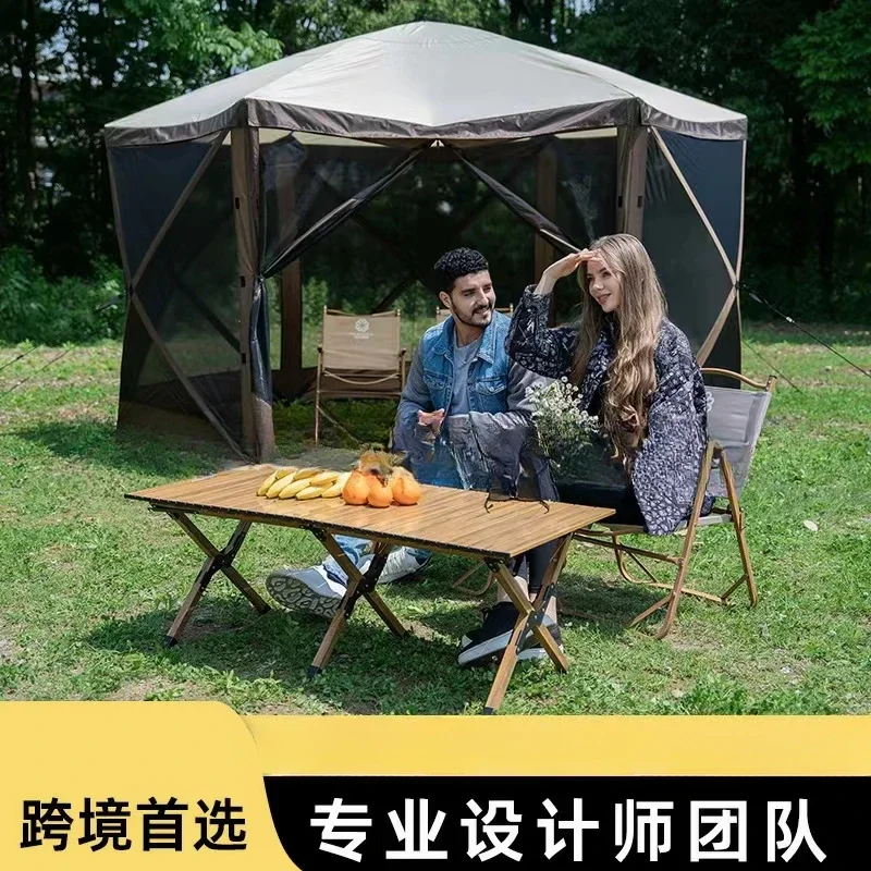 Venta al por mayor de tienda de campaña al aire libre de la habitación de la casa de la pantalla emergente del hexágono de la tienda de campaña de Oxford de doble capa