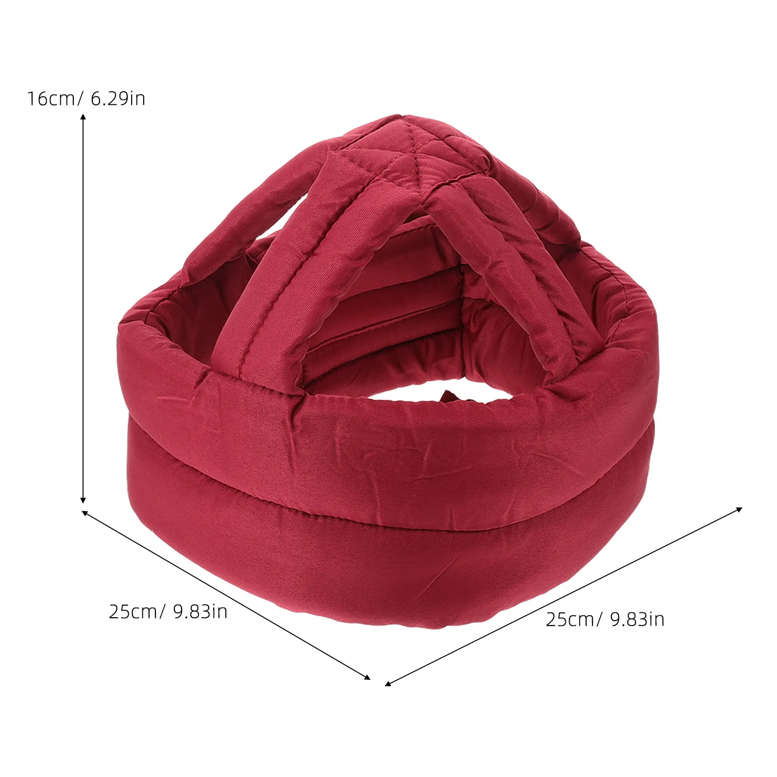 Senior Safety Red Soft Padded Head Protector Adjustable Chin Strap Impact Resistant Cap for Balance Disorders Elderly