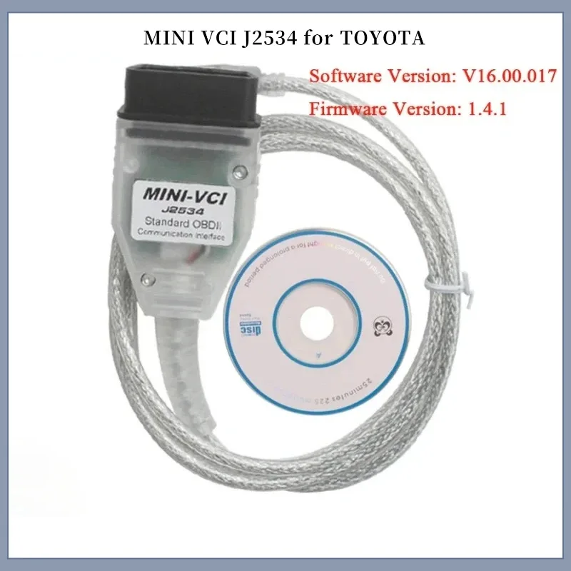 

USB-OBD2 16-контактный одиночный диагностический кабель MINI VCI для TOYOTA TIS Techstream