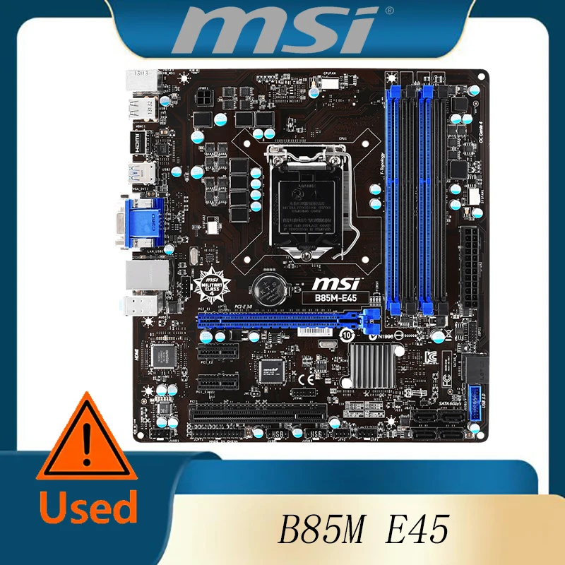 

MSI B85M-E45 LGA 1150, разъем Micro-ATX B85, набор микросхем DDR3, материнская плата