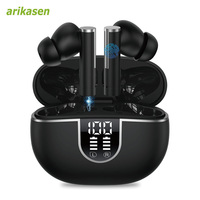 Wireless Bluetooth Earphones with 4 Noise Reduction Microphones Bluetooth 5.3 Wireless Earbuds IPX7 Waterproof Buds LED Display