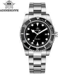 ADDIESDIVE AD2068 39mm Men Sport Watch Ceramic Bezel BGW9 Blue Luminous 20Bar Diving Date 316L Stainless Steel Quartz Watches
