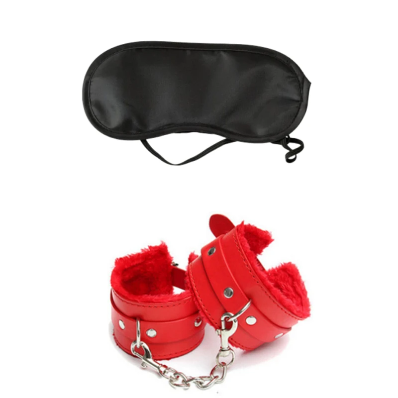 2Pcs PU หนังเพศ Handcuffs Eye Mask ของเล่นสำหรับคู่ผู้ใหญ่เกม Slave Bondage Restraints เร้าอารมณ์อุปกรณ์เสริม