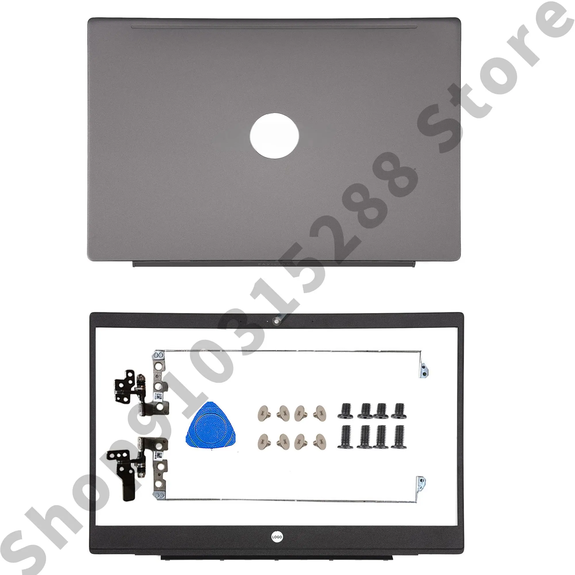 

New LCD Back Cover For Pavilion 14-CE TPN-Q207 Rear Lid Case Front Bezel Hinges L19174-001 Gray Metal Parts Repair