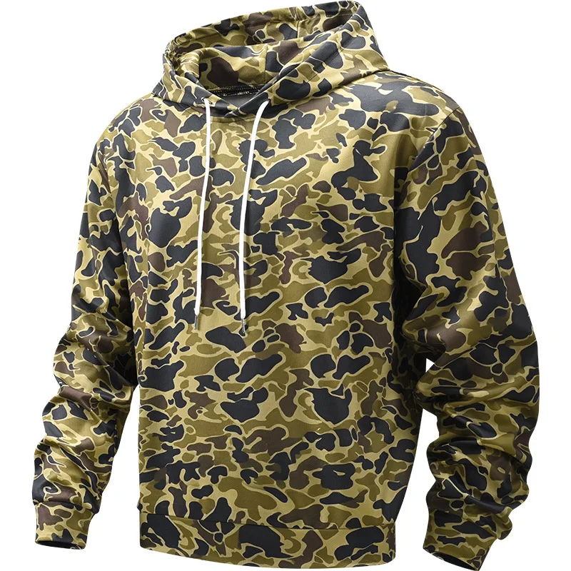 2026 Camouflage Men's Pullover Fashion Hoodie Autumn/Winter Multi Pocket Breathable Loose Oversized Sweatshirts Men's Wear