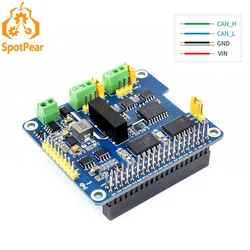 Raspberry Pi 2-kanaals Geïsoleerd Kan Expansie-Hoed Dual Chips Voor Het Uitbreiden Van Meerdere Blikkanalen