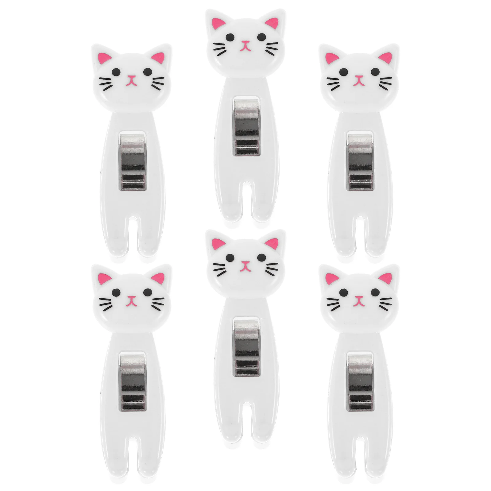 

6pcs Cat Shape Clips Cute Beach Towel Clips For Hanging Clothes Towels Snacks Photos Tickets Multi-Functional Plastic