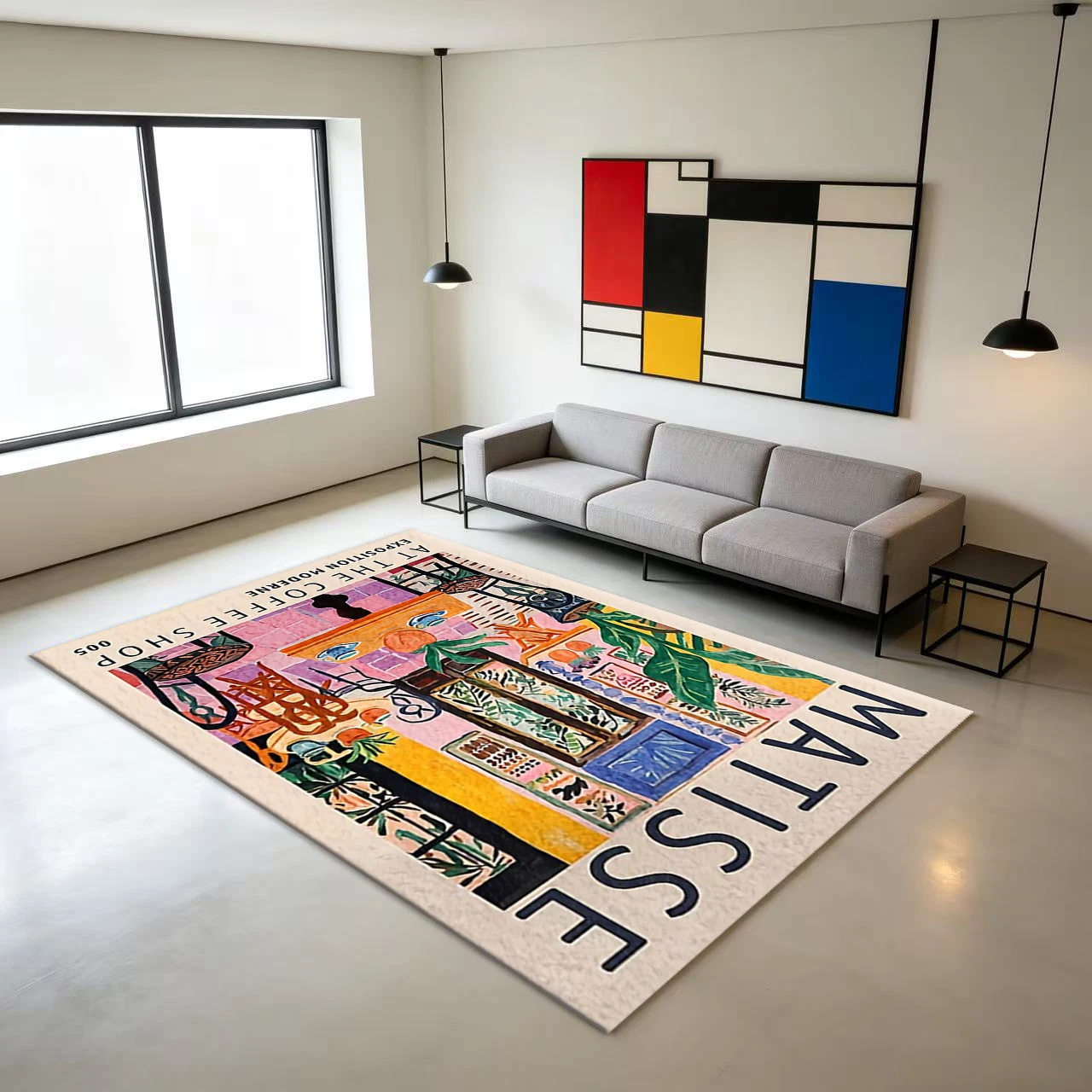 Matisse Art Painting Print Carpet Flooring, Vintage Artwork Decor Area Rug for Living Room Bedroom Home Floor Decoration