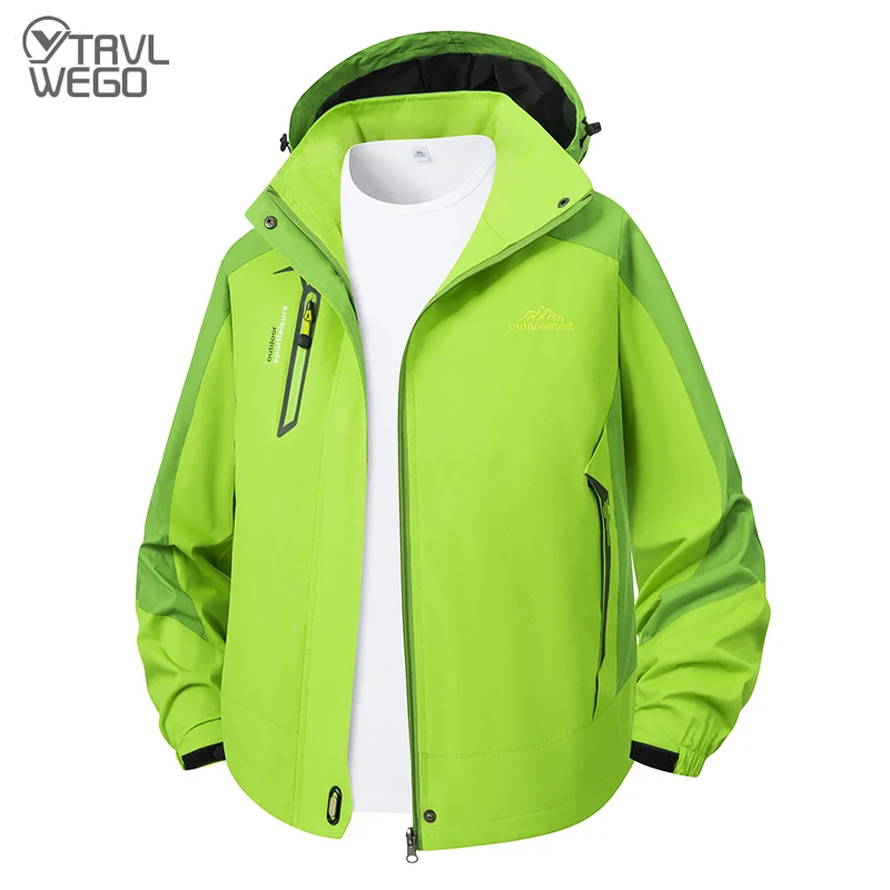

TRVLWEGO Womens Windproof Trekking Jacket Waterproof Lightweight Mountain Sport Camping Jacket Hooded Windbreaker Raincoat