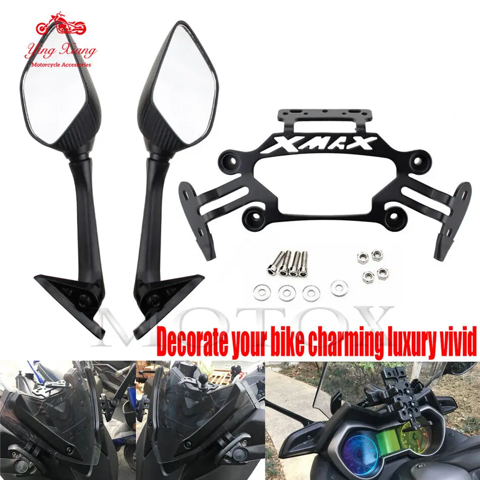 

Rearview Bracket Fit for YAMAHA XMAX300 XMAX400 XMAX250 XMAX125 Side Mirrors Fixed Stent Holder XMAX 300 400 250 125 2017 - 2019