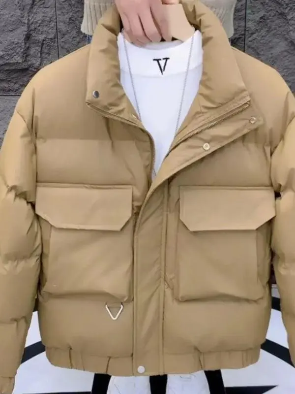 

Мужской зимний утепленный пуховый хлопковый костюм-двойка: приталенный пиджак и брюки, модная теплая верхняя одежда