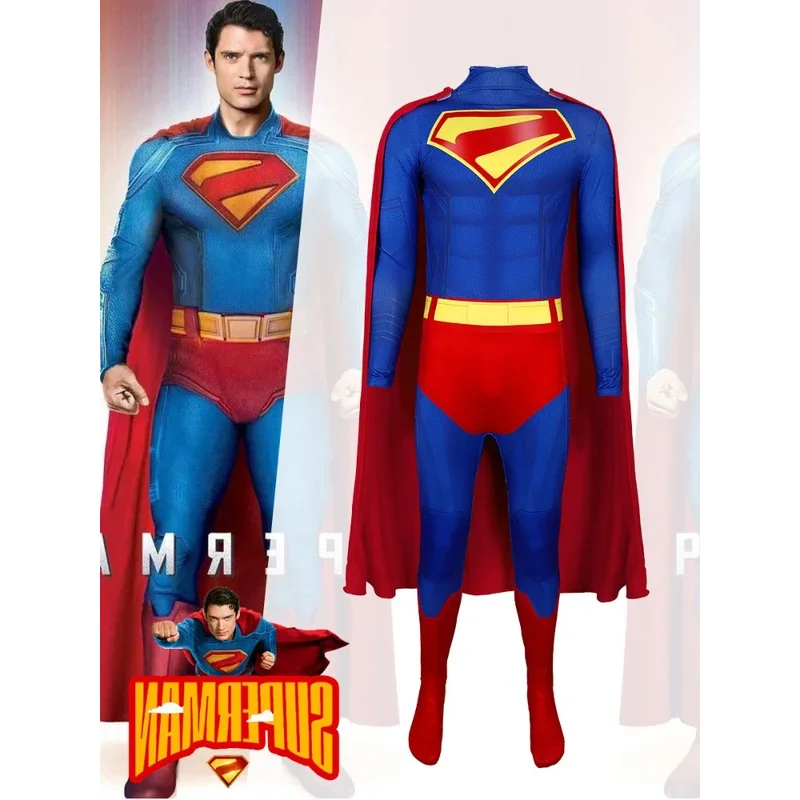 

DY2025High Quality Superhero Legacy Clark Kent Cosplay Costume Adult Man Blue Bodysuit Outfit Jumpsuit Carnival Halloween Cospla