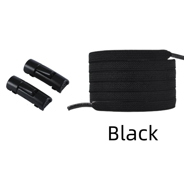 No Tie Round Elastic Shoelace para crianças e adultos, fivela fixa, Flat Hiking and Running Shoe, tênis ao ar livre, rápido, preguiçoso, fivela