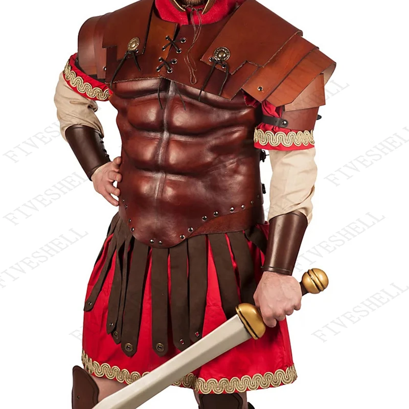 Männer und Frauen Alte Römischen Legion Gladiator Schlacht Gürtel Rock Gothic Steampunk PU Leder Rüstung Medieval Griechischen Cosplay Kostüm