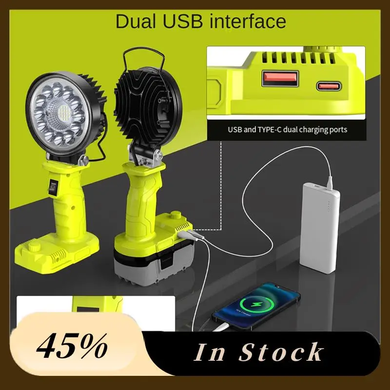 

The New Car LED Alarm Work Light Flashlight Searchlight Torch Spotlight Camping Lamp For 18V Lithium Battery P107 P108 PBP005