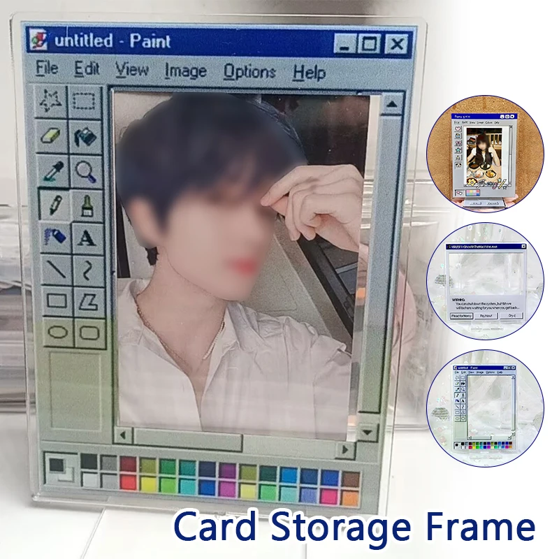 Creative Retro Exhibition Photocard Stand INS Acrylic Desktop Ornaments 3 Inch Anime Card Storage Display for Gifts