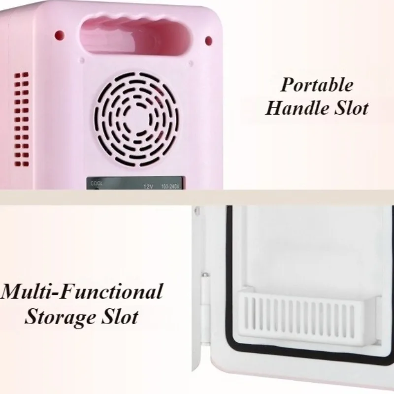 Portable Mini Makeup Cooler Fridge Luxury Cosmetic Fridges with Mirror Mute Skincare Refrigerator 4L Small Refrigerator for Room
