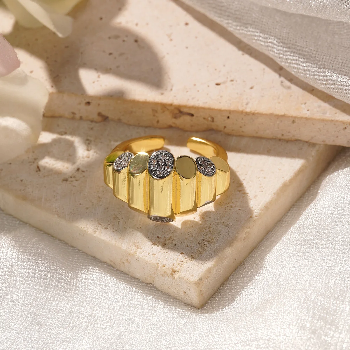 خواتم هندسية إبداعية نحاسية للنساء والرجال افتتاح خاتم سلس هدية مجوهرات رائعة لحفلات الزفاف 2025 #6