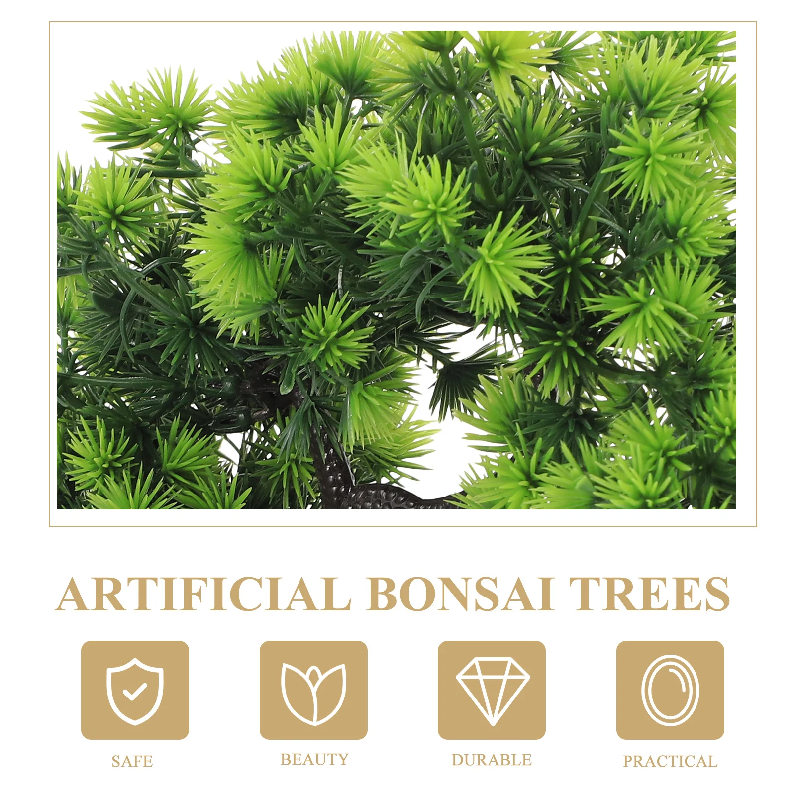 

Fake Bonsai Realistic Welcome Pine Potted Plant Decor Artificial Green Indoor Office Home Fake Small Bonsai Garden naments