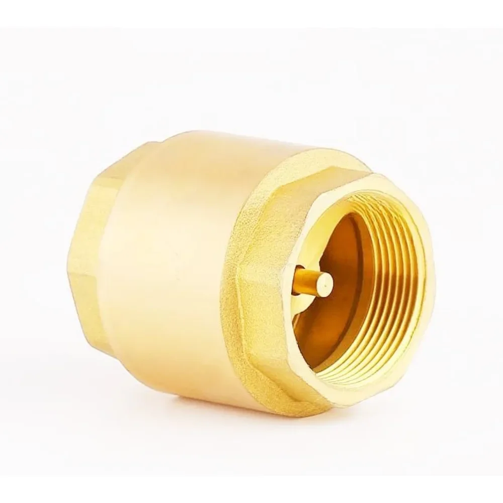 DN80 Vertical Female Threaded Brass Check Valve for Water Oil Gas Air Sewage Pump Backflow Prevention