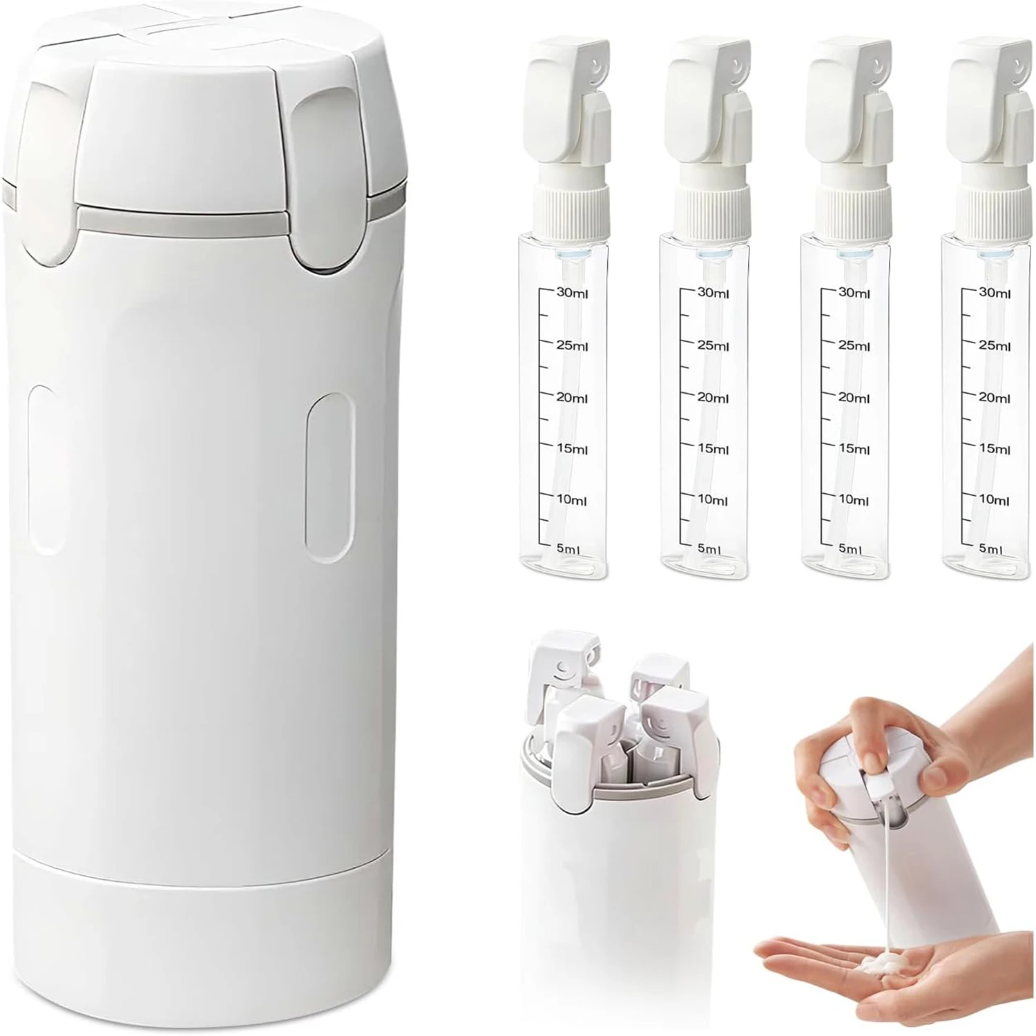 4 In 1 Travel Dispenser Portable Travel Bottles Leak Proof Leakproof Travel Container For Perfume Shampoo Conditioner Lotion