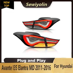 For Hyundai Avante I35 Elantra MD 2011-2016 Car Accessories Animation LED Trailer Lights Tail Lamp Rear DRL Signal Plug And Play