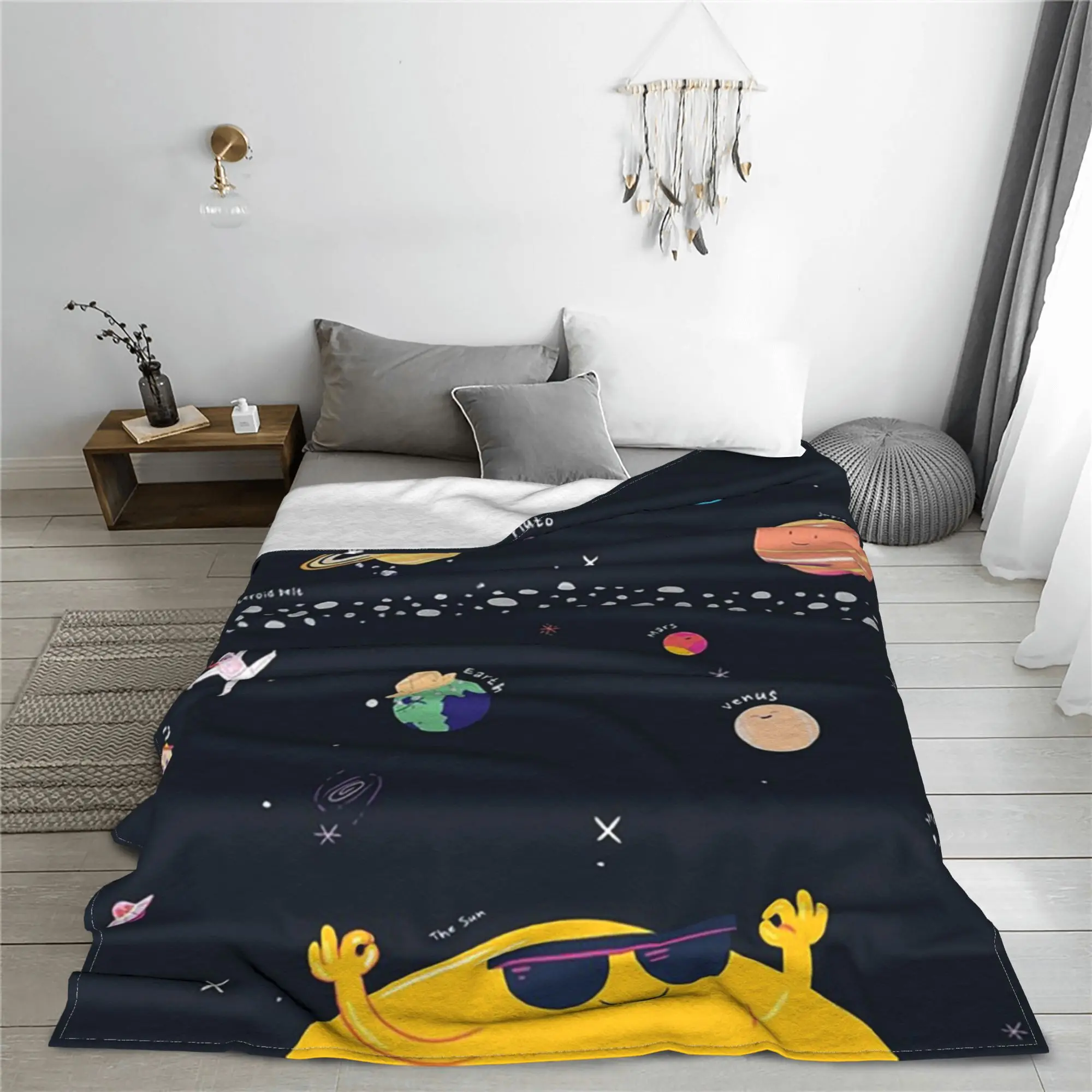 Out of Space Map Blanket Super Soft Flannel Sofa Throw Blanket for Couch Bedding Office Throws Bedspread Quilt