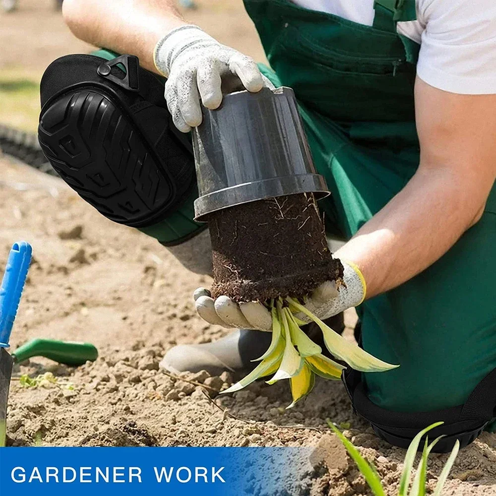 Rodilleras con relleno de Gel, correas ajustables, protegen los golpes y amortiguan bien, para trabajadores de la construcción y jardinería, 1 par