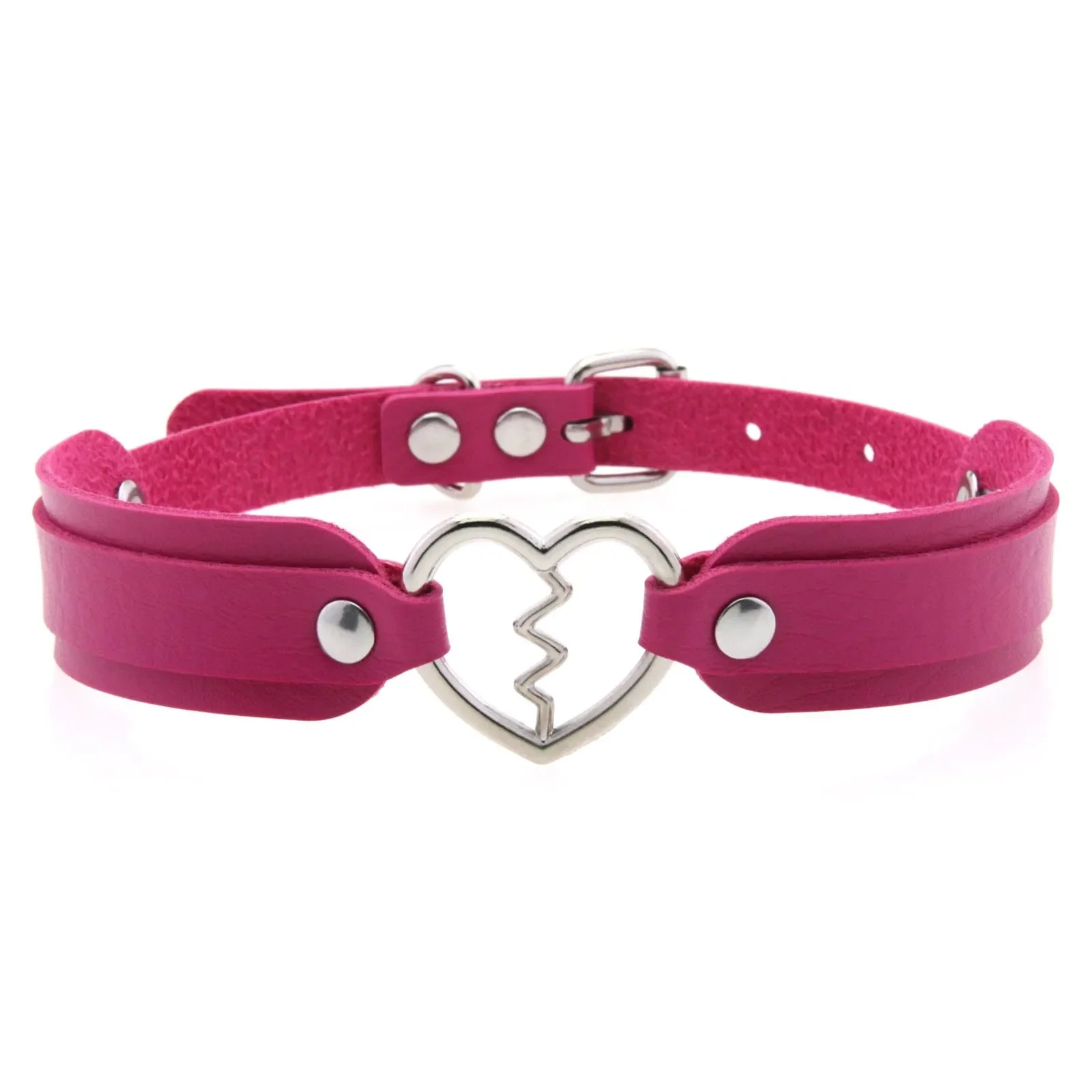 Harajuku Love Lightning Leather collar Pendant Double-deck Adjustable Choker Collarbone chain Peach heart Neck strap Garland