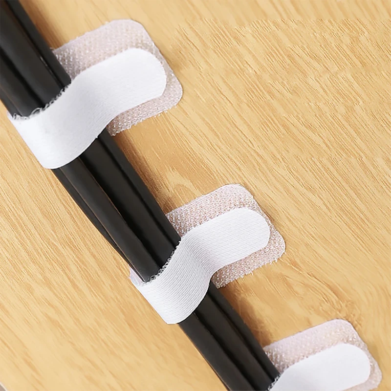 분리형 케이블 정리함 타이 마우스 이어폰 와이어 관리 나일론 케이블 타이, 재사용 가능한 루프 후프 테이프 스트랩 타이, 200 개, 10 개