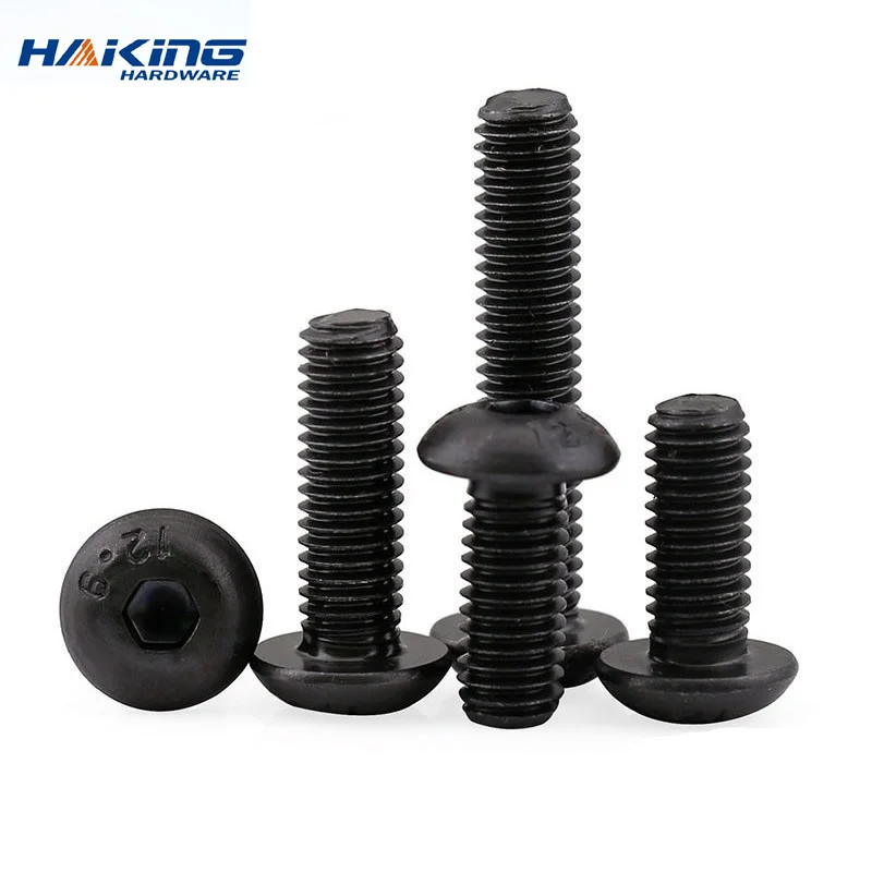 10/20/30/60PCS hexagon head screw M2.5 m3 M4 M5 M6 M8 M10 black knob hexagon socket head screw hexagon socket head screwf