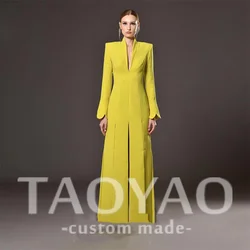 Elegant Party dresses Woman Customized A-Line V Neck Evening Prom Dresses Floor Length Pleated Robe de soirée Party Prom Gown