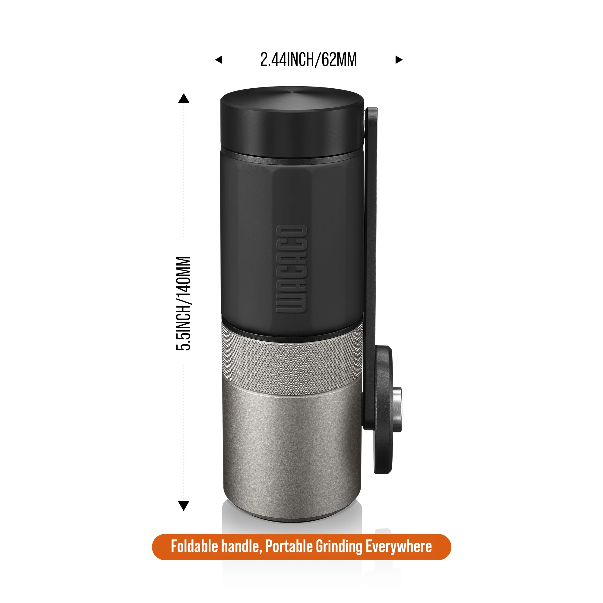 WACACO Exagrind, Portable Manual Coffee Grinder with Stainless Steel Conical Burr, Mini grinder