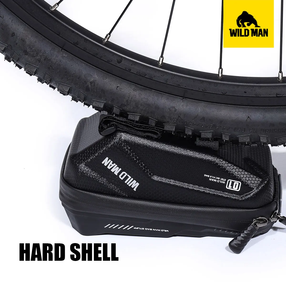 WILD MAN XT1 Bicycle Hard Shell Handlebar Bag with Touch Screen Phone EVA Front Head Bag, Outdoor Front Beam Pack