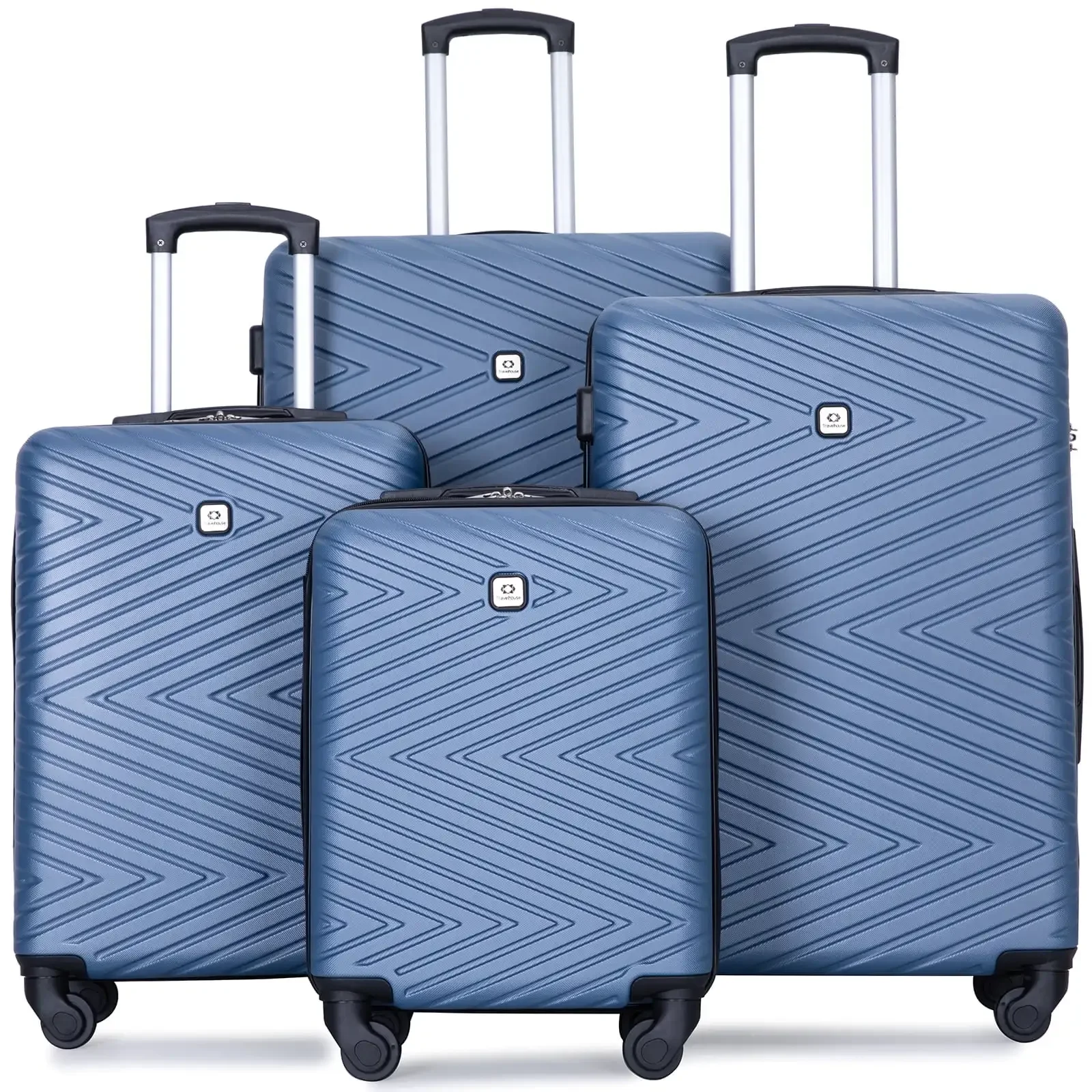 

4 Piece Hardshell Luggage Set Hardside Lightweight Suitcase with TSA Lock Spinner Wheels.(Blue)