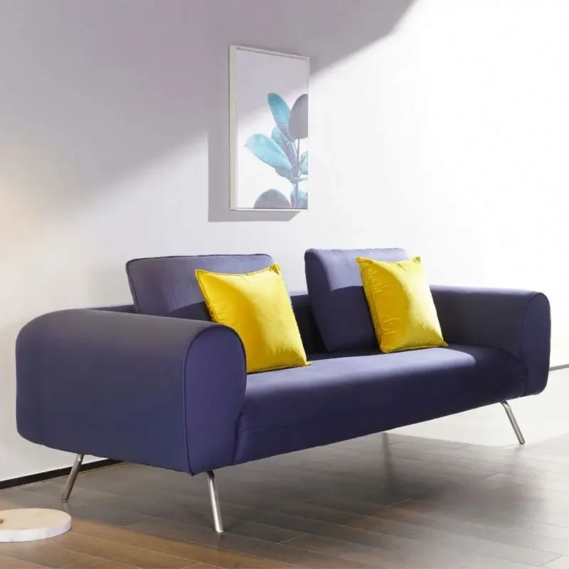 

For Modern Home Office Hotel Iron Metal Frame Fabric Cushion Couch Living Room Sofa