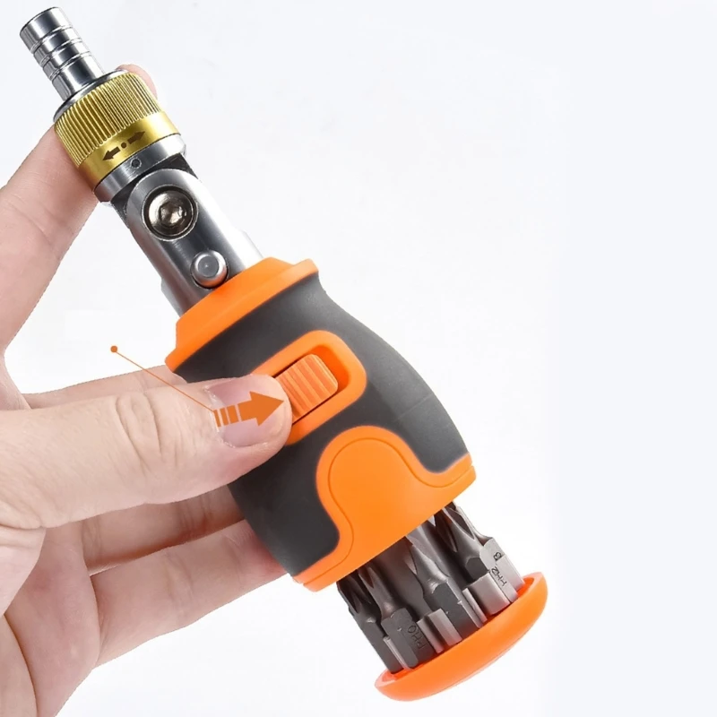 8 in 1 Adjustable Precision Ratchet Screwdriver for Cross Hexagon Multi-Function Household Repair Hand Wrench Tools