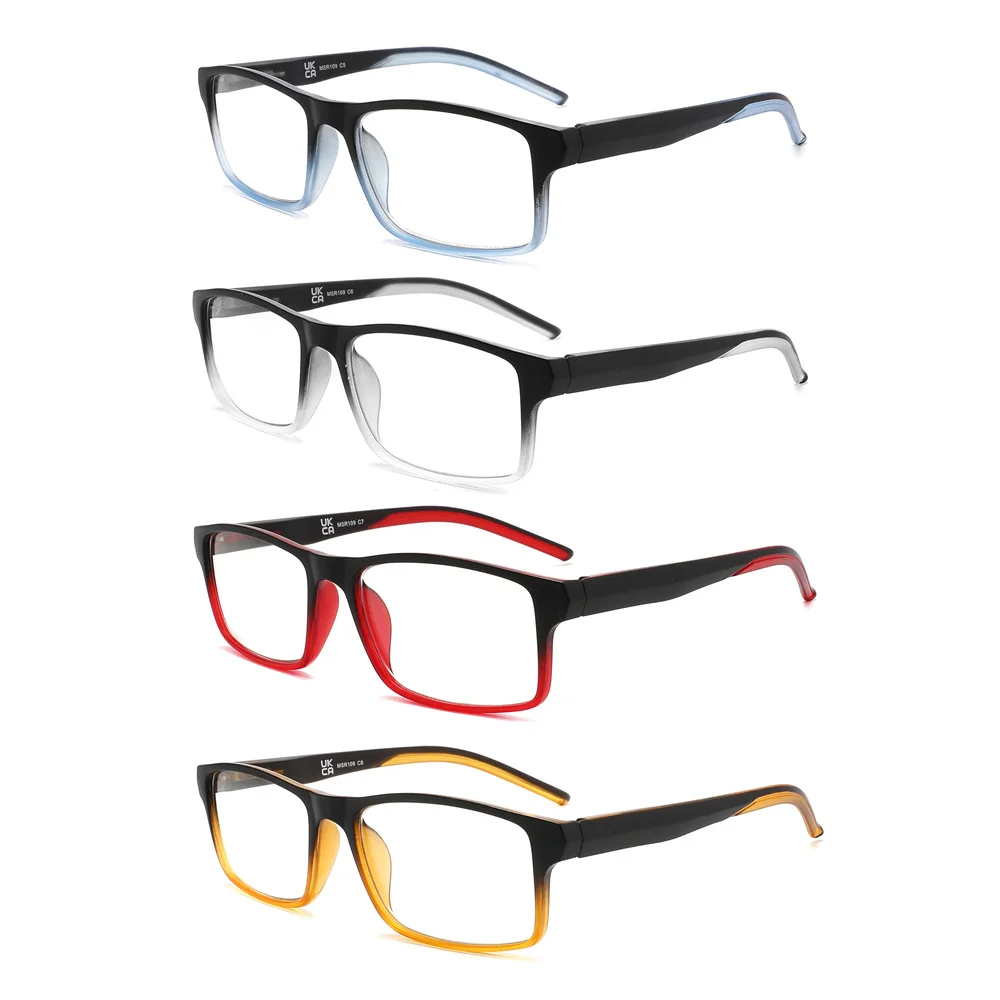 MODFANS gafas de lectura con bloqueo de luz azul para mujeres y hombres, gafas rectangulares Unisex, montura ligera, cómoda bisagra de resorte