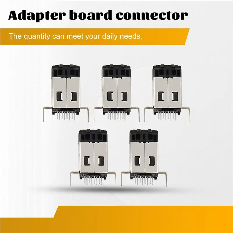 PHILE-RJ45 Connector 5PCS 8P8C Long Body PCB Board Male Shielded DIP Plug-In Network RJ45 Black Modular Plug