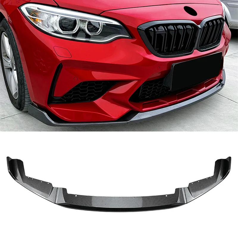 

Для BMW M2 F87, 3 шт., автомобильный передний бампер, диффузор, разделитель губ, аксессуары для предотвращения столкновений, комплект кузова, 2015-2020 год