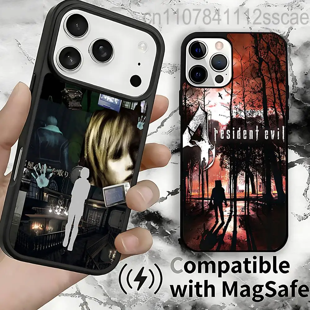 

R-Resident E-Evils logo art Magnetic Wireless Charging Case For iPhone 11,12,13,14,15,16,17,Pro,Max,Plus Shockproof Cover