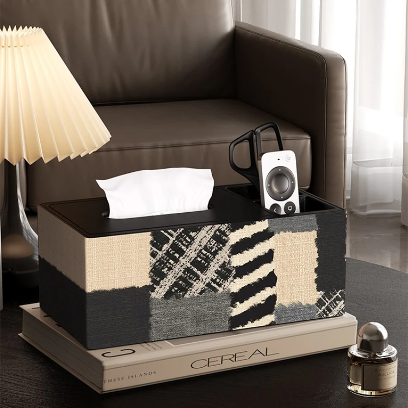 Premium Elegant High-End Tissue Box & Remote Control Holder, Luxury Napkin Dispenser for Living Room, Coffee Table, Hotel Decor