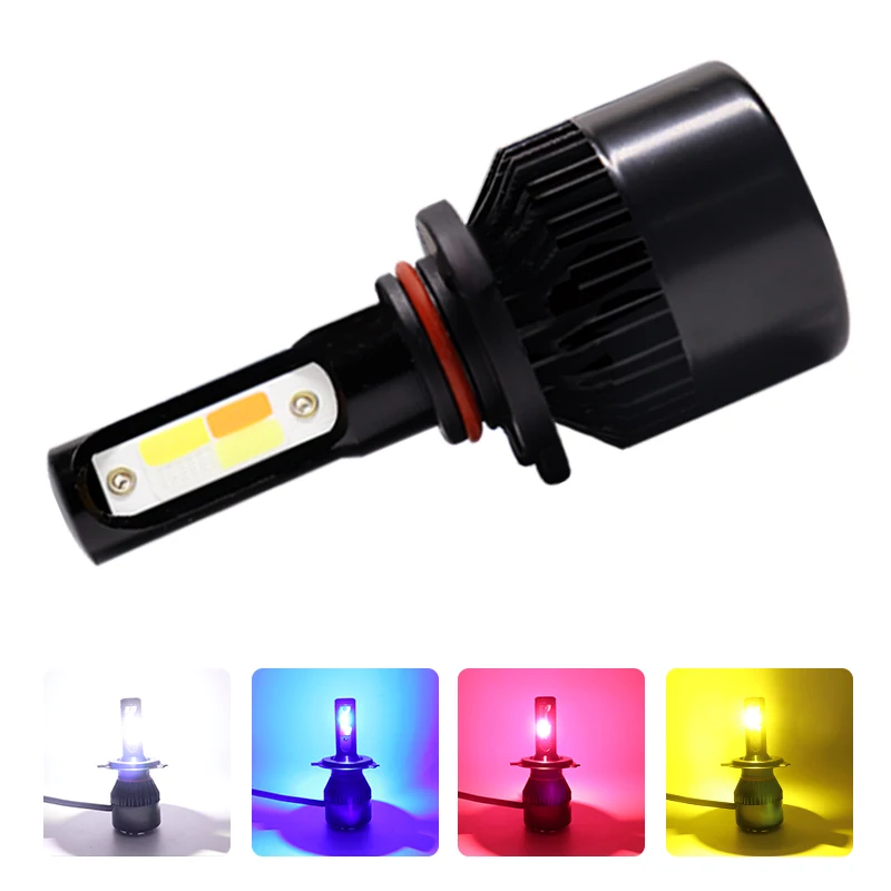 4Colors Strobe 60W Bulb Car Headlight H4 H7 LED Car Headlight Lamp Car Flashing Fog Light H8 H9 H11 9005 9006 LED Foglight Bulb