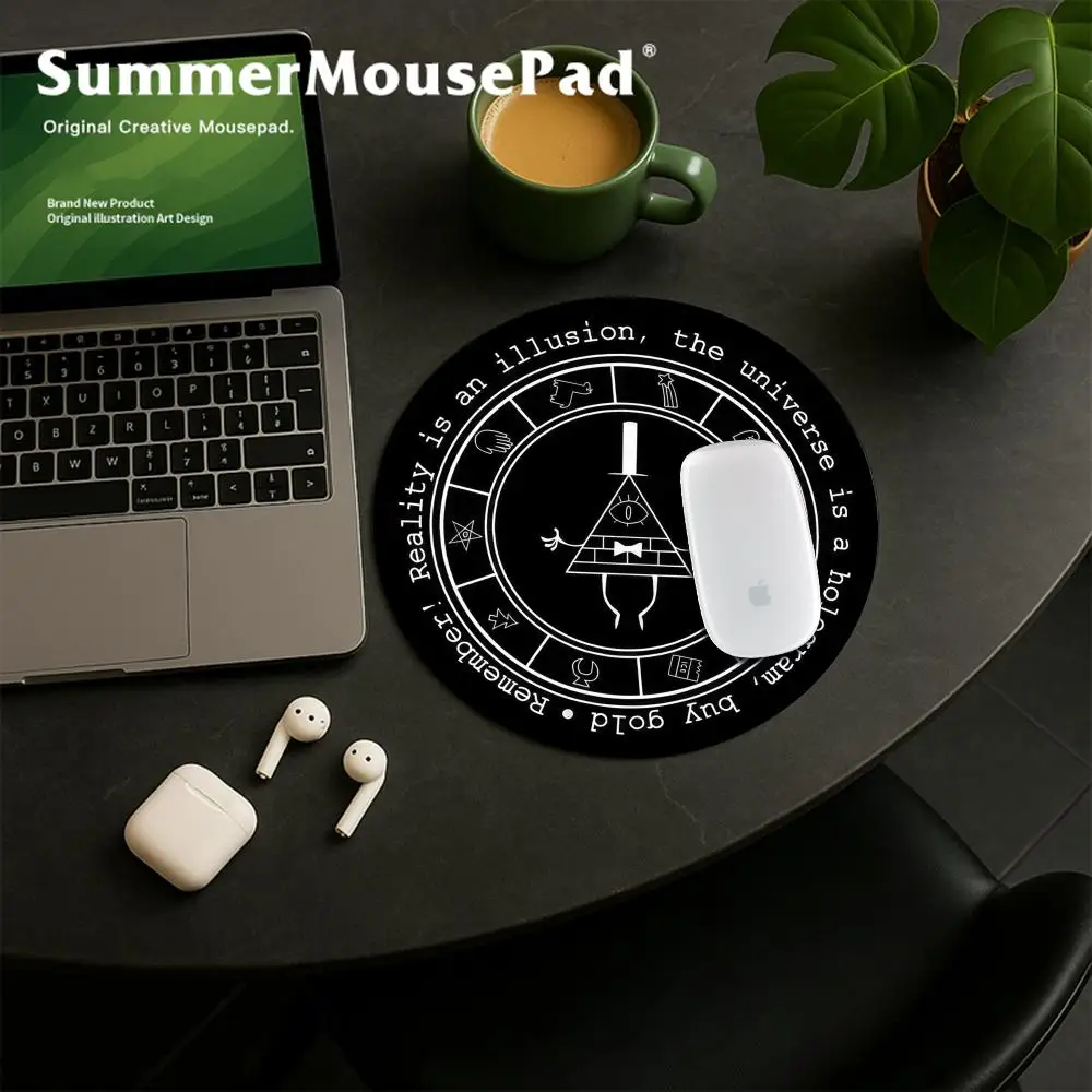Desk Protector Mousepad Anime Bill Cipher Mouse Pad Gravity Fall Circular Mouse Pad Company Table Pads Carpet Desk Mat
