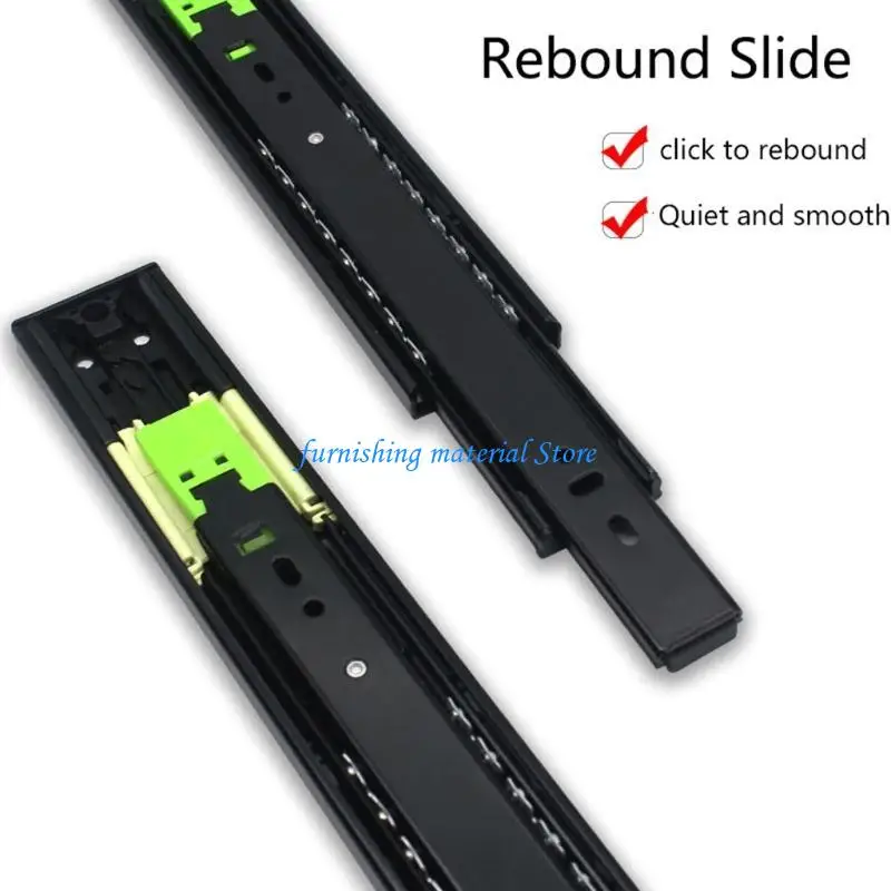 

Y5GD 1Pair 3-section Soft Close Drawer Slides Side Mount Drawer Glides Silent Sliding