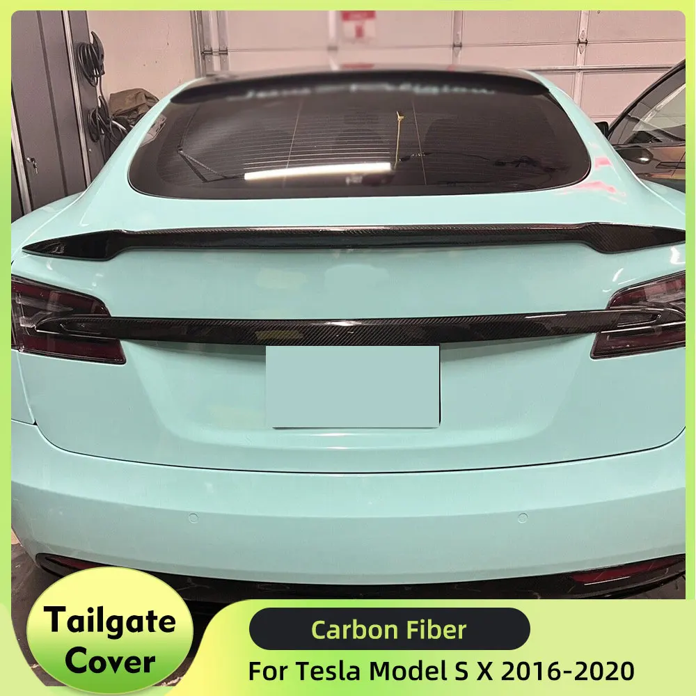 

Carbon Fiber Rear Trunk Trim Spoiler Wing for Tesla Model S X 2016-2020 Car Rear Trunk Boot Lip Wing Spoiler Trim Cover