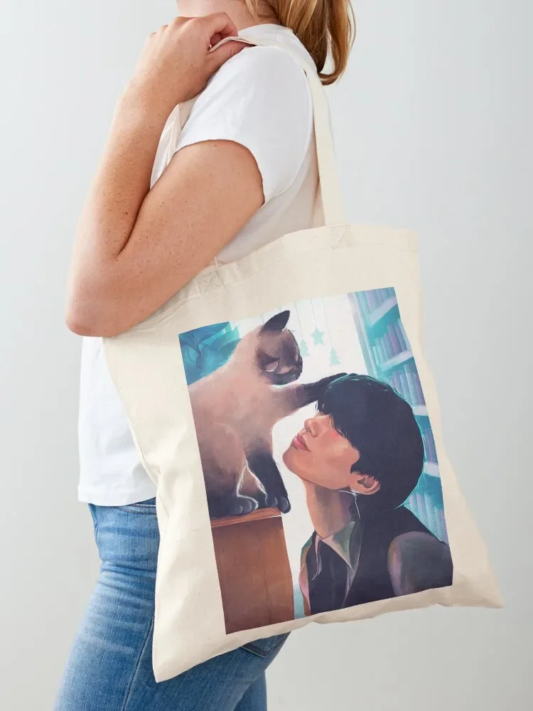 

Boy with the cat Tote Bag shopper bag women tote bags cloth bags Candy bags large tote bag