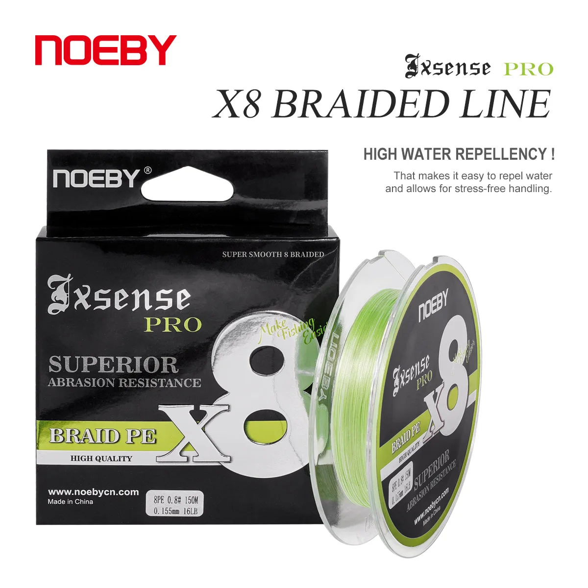 

Noeby Upgrade 8 Braided Fishing Line 150m 300m 14-103lb PE Superior Abrasion Resistance Smooth X8 Fluorescent Green Fishing Line