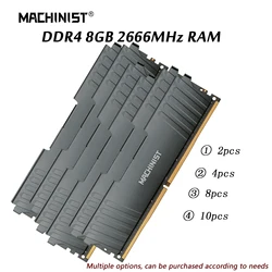 MASCHINIST DDR4 RAM 8 GB 2666 Hz Desktop-Speicher schwarz Coolor Kühlkörper 2/4/8/10 Stück DDR4 RAM PC DIMM für alle X99-Motherboards