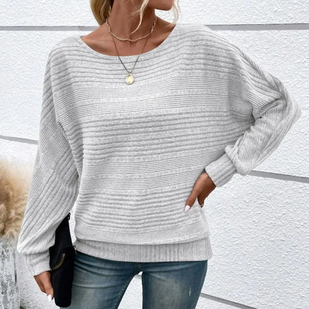 

Women Solid Color Long Sleeve T-shirt Stylish Women's Long Sleeve Solid Color T-shirt For Autumn Winter Wear Loose Fit Pullover